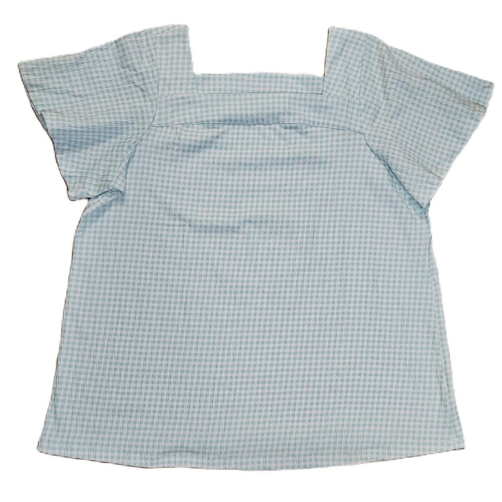 Land’s End Women's Short Sleeve Square Neck Crinkle Knit Tunic Like New!